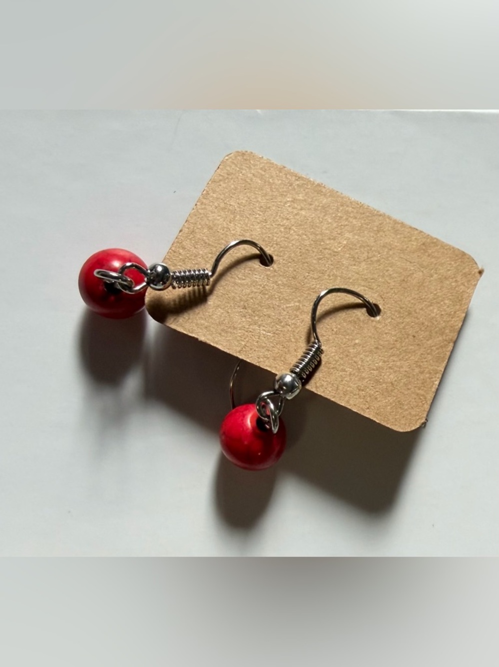 NIP Orange/Red Ball Drop Earrings